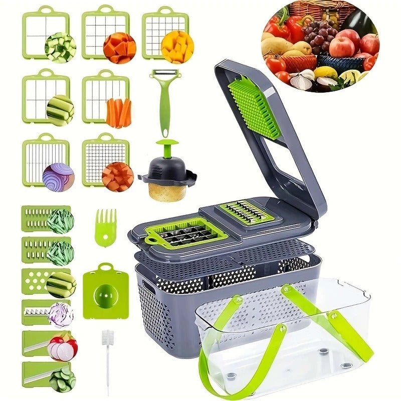 Ensemble Coupe‑Légumes 22 en 1 – Gain de Temps en Cuisine