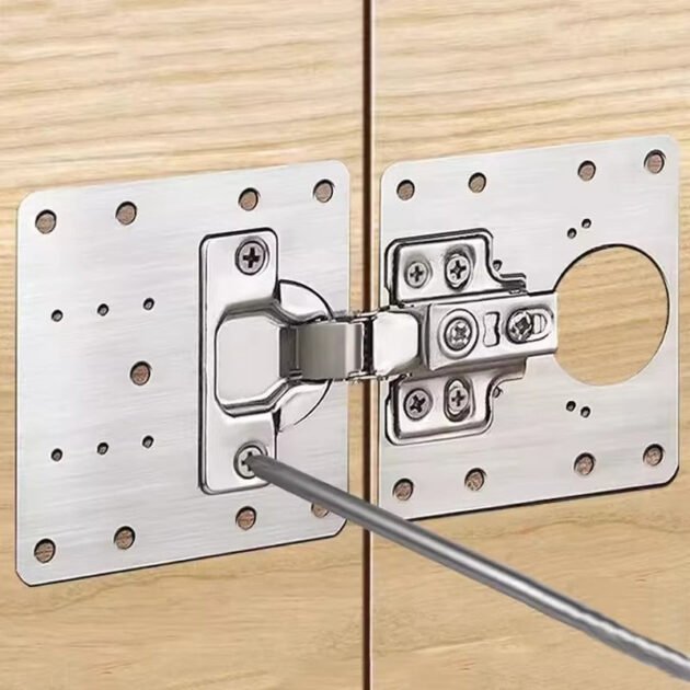 6 Pcs Charnières de Fixation pour Portes d'Armoire – Acier Inoxydable Robuste